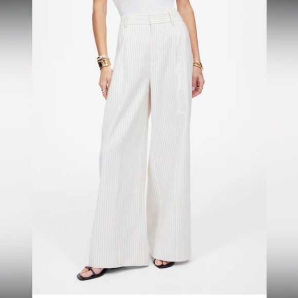 NWT Madewell The Petite Harlow Superwide-leg Trouser in Linen-cotton blend - Picture 1 of 9
